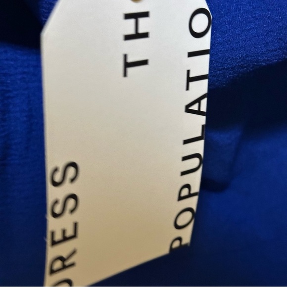 NWT DRESS THE POPULATION Tiffany One-Shoulder Midi Dress Royal Blue M reg $148 - Picture 10 of 10
